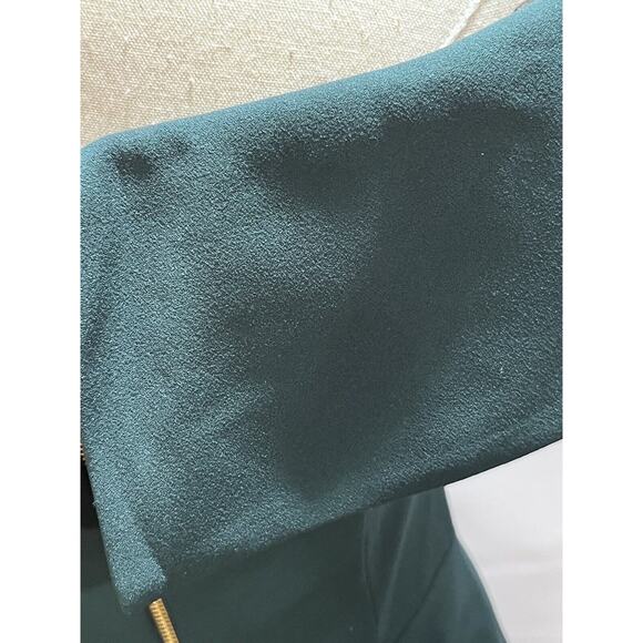 Betsy & Adam Off The Shoulder Pine Green Ruffle Bow Back Gown New Sz 8 USA - Picture 16 of 16